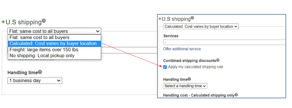 set calculated shipping policy