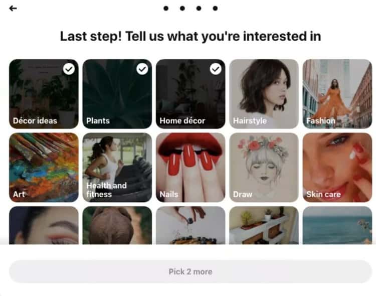 Pinterest sign up