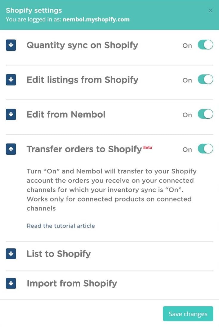 activate order transfer in your shopify settings