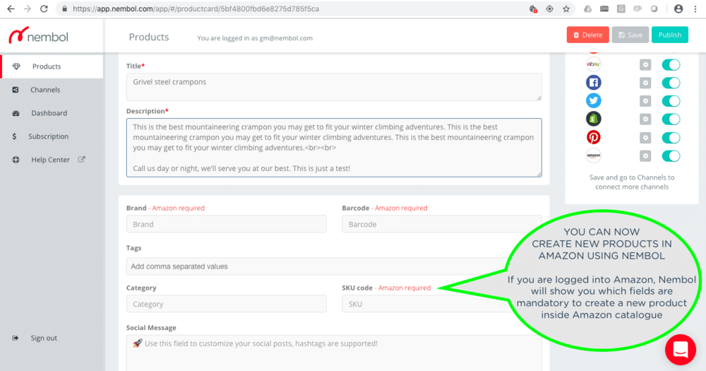 How to list a new product on Amazon Nembol