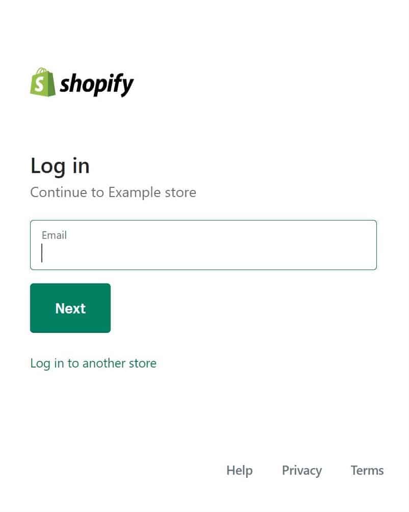 login to shopify with your shopify credentials