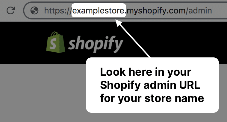 type in your store name, nothing else