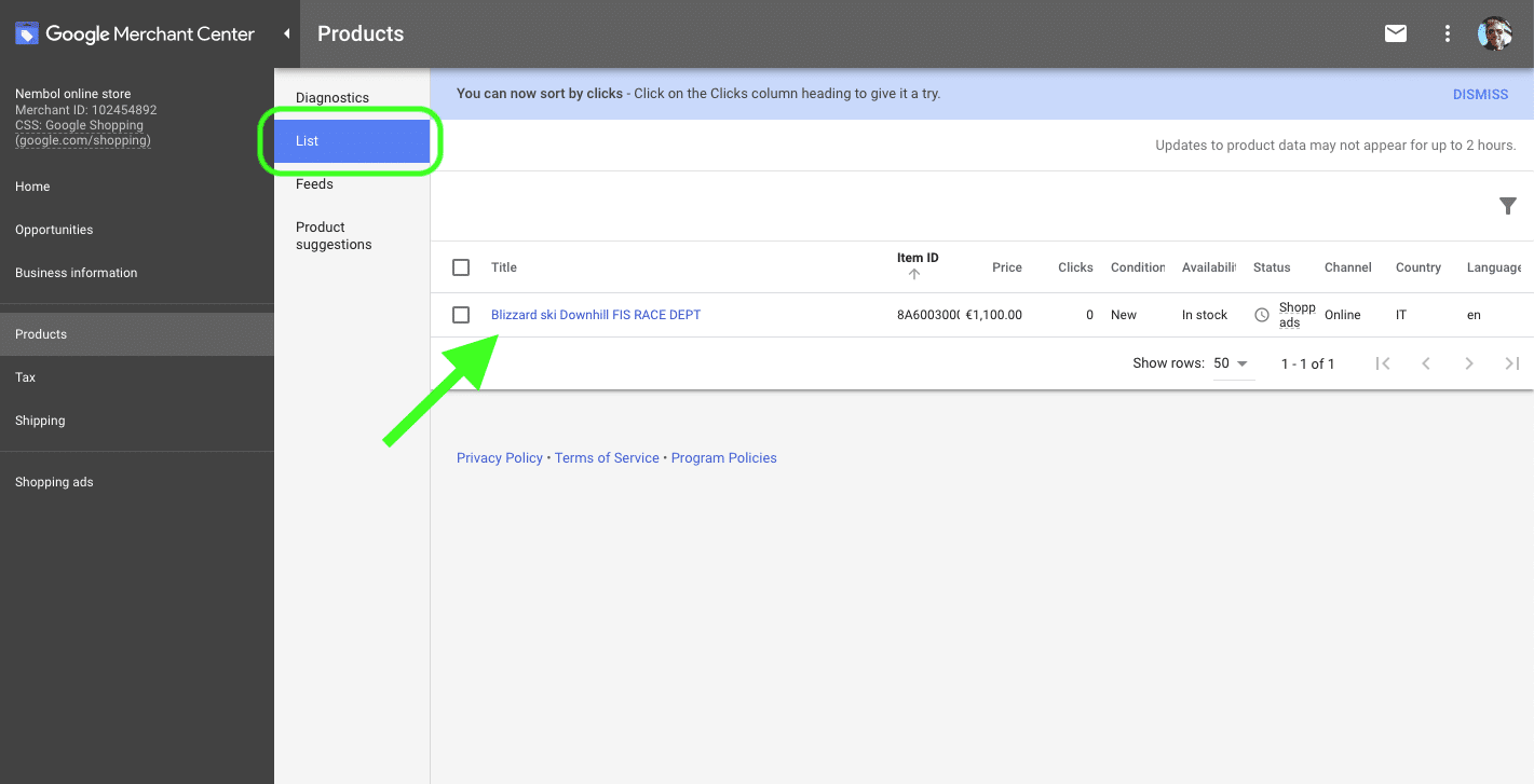 Once your feed has finished processing, you’ll see all your products under Products / Lists. Pictures may take several more hours to process. Similarly to what happens while publishing on Amazon.