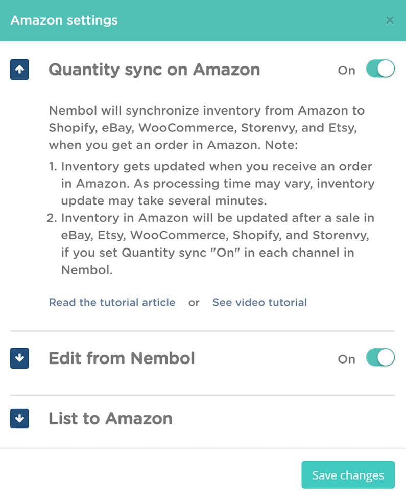 Sync your amazon inventory with Shopify, Woocommerce, ebay, etsy, etc.